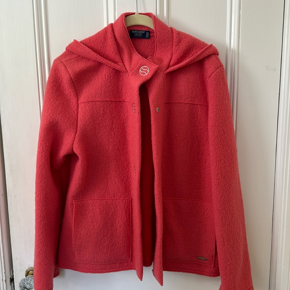 Saint James Coral Hooded Jacket / Cardigan size 8